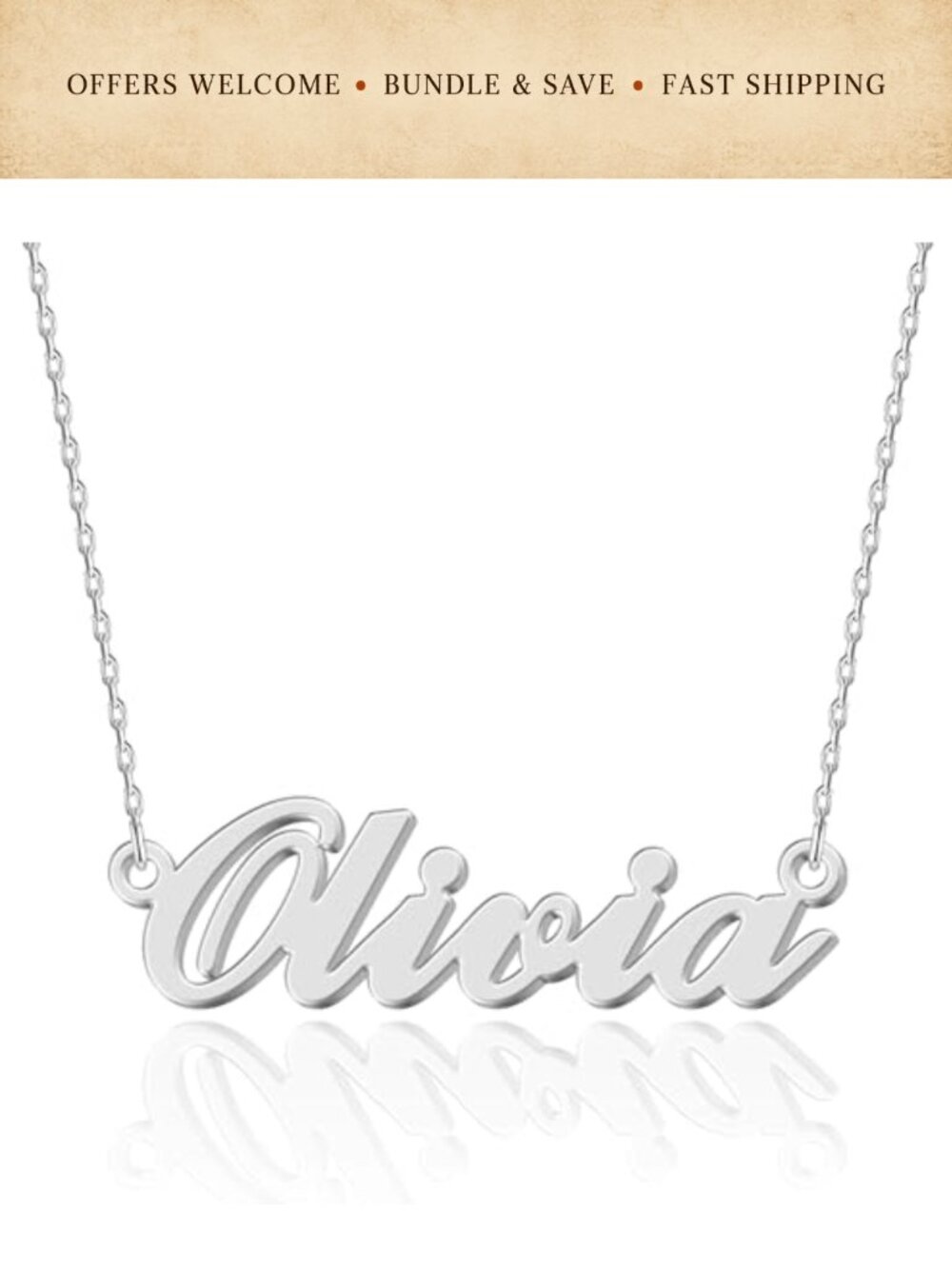 Personalized Name Necklace 18K Gold Plated Stainless Steel Custom Pendant